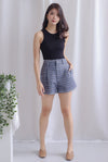 *Premium* Velle Plaids Shorts In Navy Blue