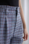 *Premium* Velle Plaids Shorts In Navy Blue